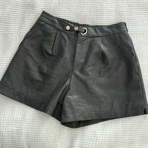 Dark grey leather shorts